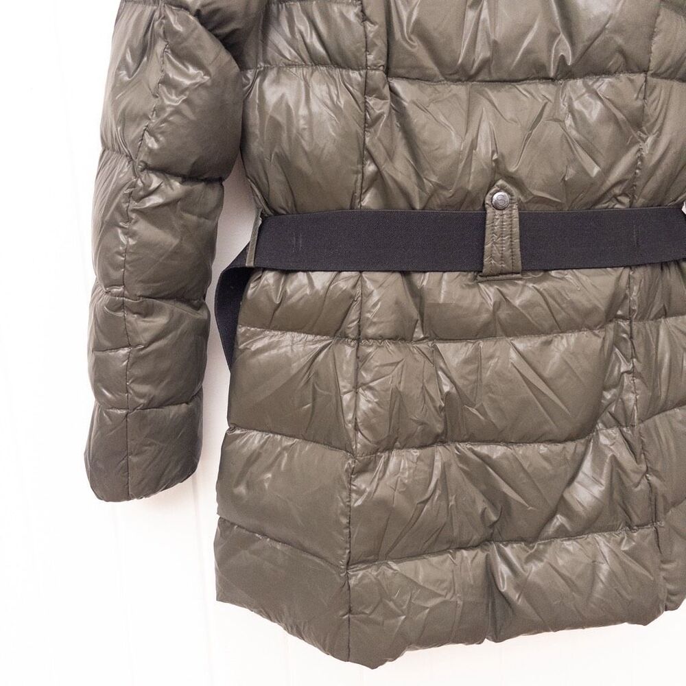 Women's Olive Puffer Jacket with Faux Fur Hood - Picture 14 of 16